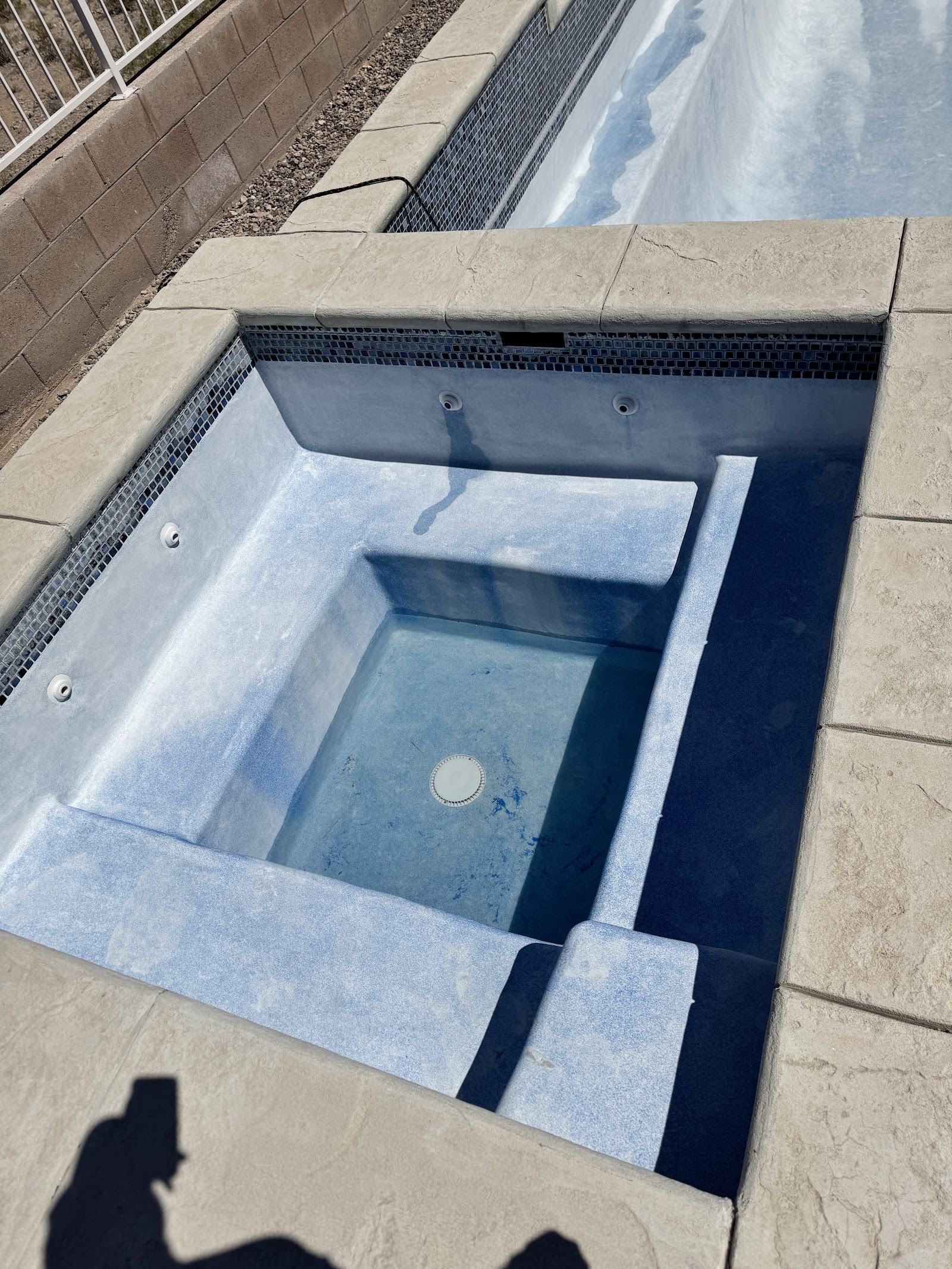 Freshly resurfaced spa with new plaster and tile